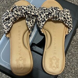 Alex Marie Tan and Black Patterned Sandals